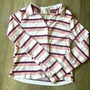 Girls rib knit striped top